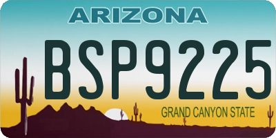 AZ license plate BSP9225