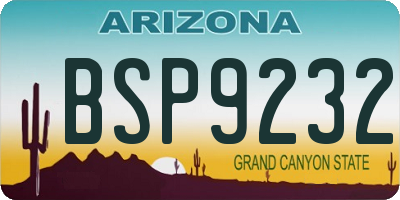 AZ license plate BSP9232