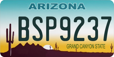 AZ license plate BSP9237