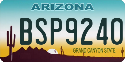 AZ license plate BSP9240