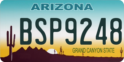 AZ license plate BSP9248