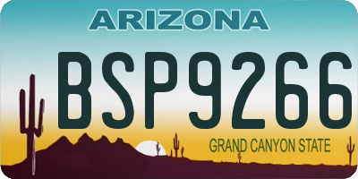 AZ license plate BSP9266