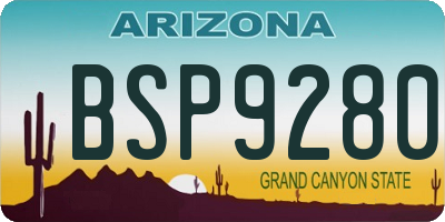AZ license plate BSP9280
