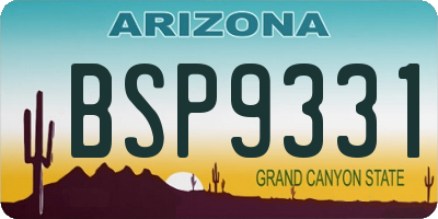 AZ license plate BSP9331