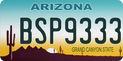 AZ license plate BSP9333