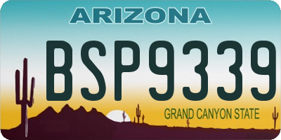 AZ license plate BSP9339