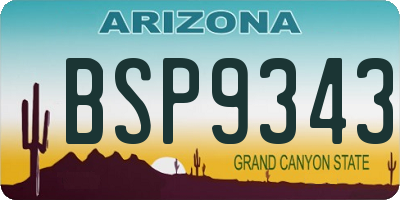 AZ license plate BSP9343