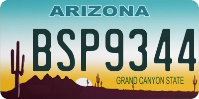 AZ license plate BSP9344