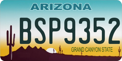 AZ license plate BSP9352
