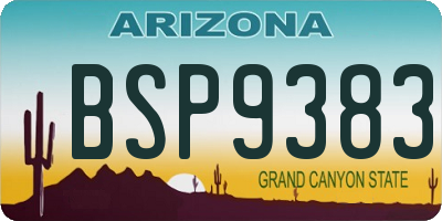 AZ license plate BSP9383