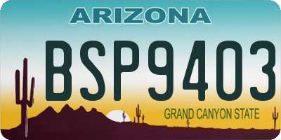 AZ license plate BSP9403