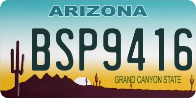 AZ license plate BSP9416