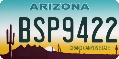 AZ license plate BSP9422