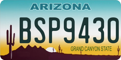 AZ license plate BSP9430