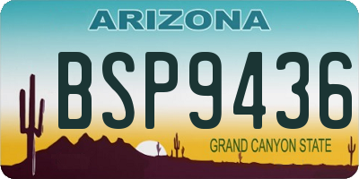 AZ license plate BSP9436