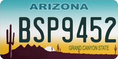 AZ license plate BSP9452