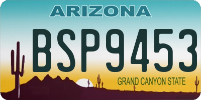 AZ license plate BSP9453