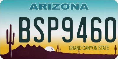 AZ license plate BSP9460