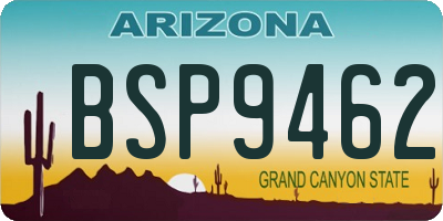 AZ license plate BSP9462