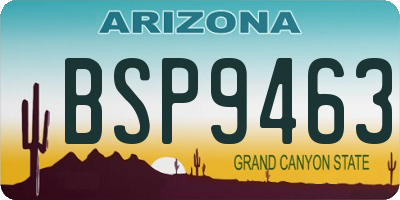 AZ license plate BSP9463