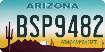 AZ license plate BSP9482
