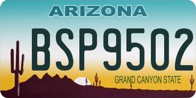 AZ license plate BSP9502