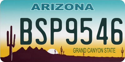 AZ license plate BSP9546