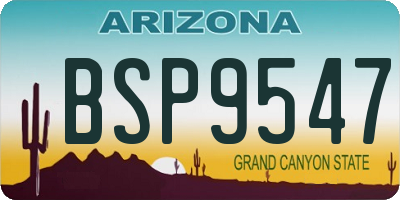 AZ license plate BSP9547