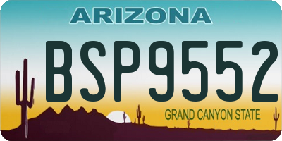 AZ license plate BSP9552
