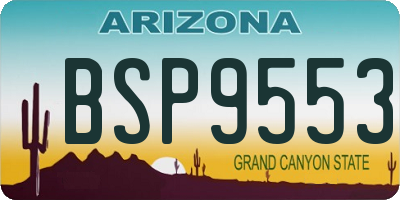 AZ license plate BSP9553