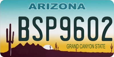 AZ license plate BSP9602