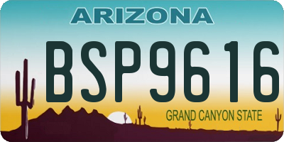 AZ license plate BSP9616