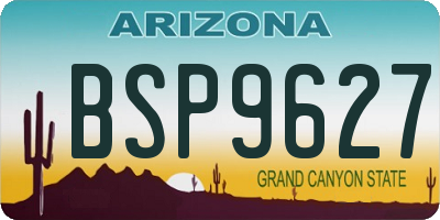AZ license plate BSP9627