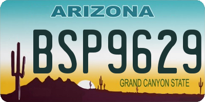 AZ license plate BSP9629