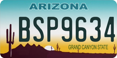 AZ license plate BSP9634