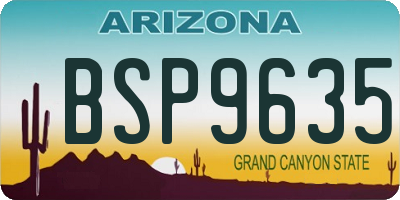 AZ license plate BSP9635