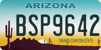 AZ license plate BSP9642