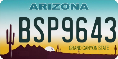 AZ license plate BSP9643