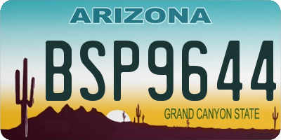 AZ license plate BSP9644