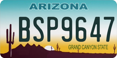 AZ license plate BSP9647