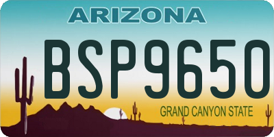 AZ license plate BSP9650