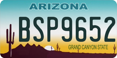 AZ license plate BSP9652