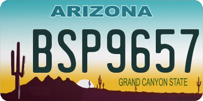 AZ license plate BSP9657