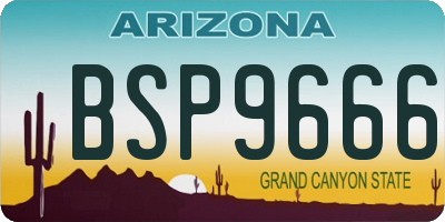 AZ license plate BSP9666