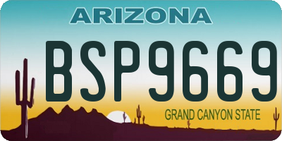 AZ license plate BSP9669