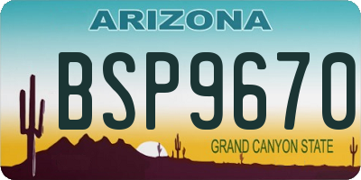 AZ license plate BSP9670