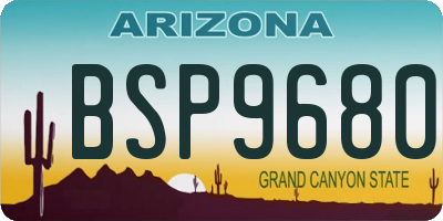 AZ license plate BSP9680