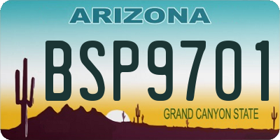 AZ license plate BSP9701