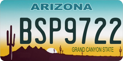 AZ license plate BSP9722