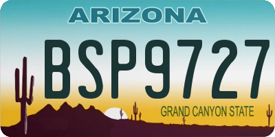 AZ license plate BSP9727